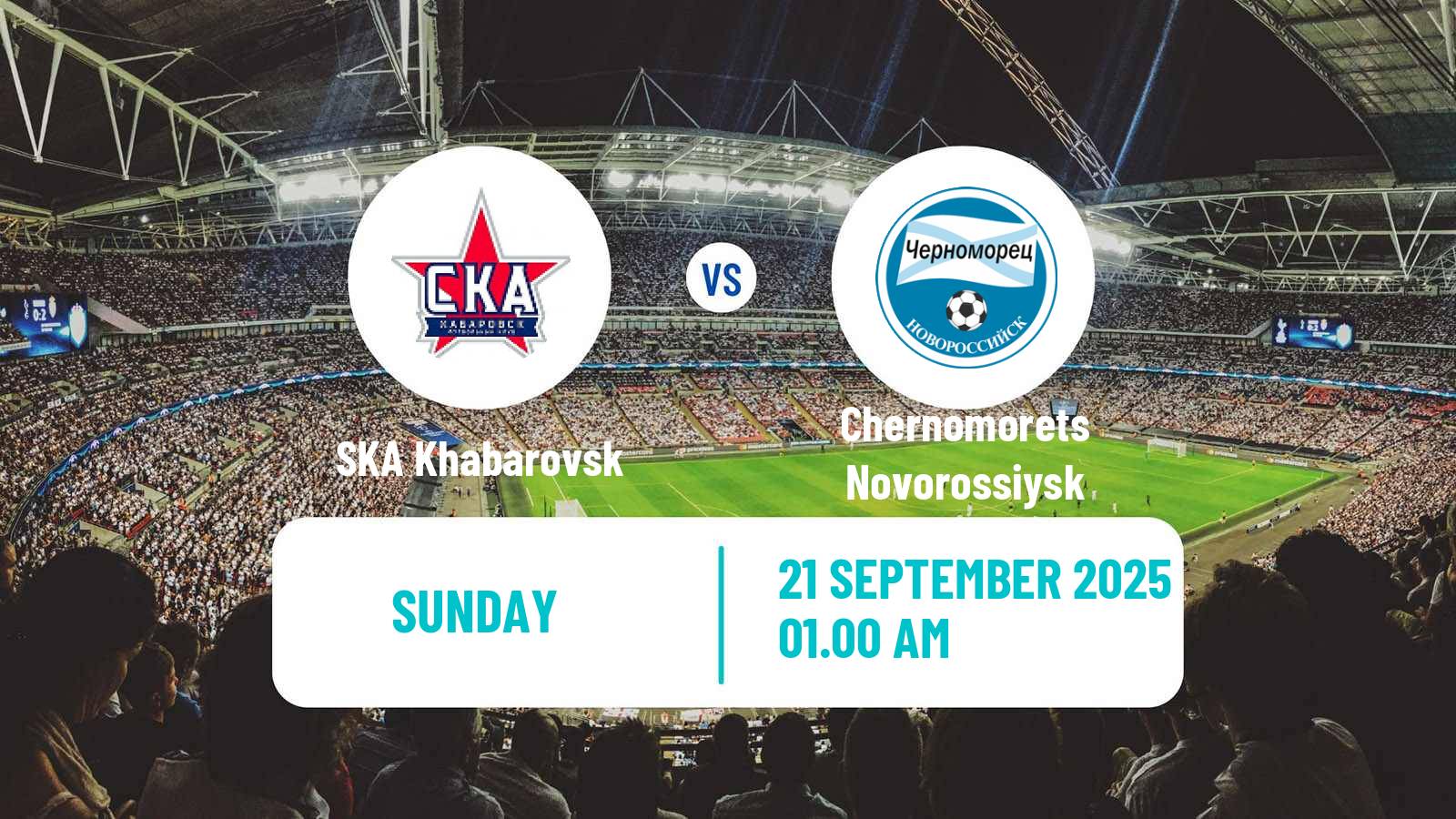 Football Russian FNL SKA Khabarovsk - Chernomorets Novorossiysk