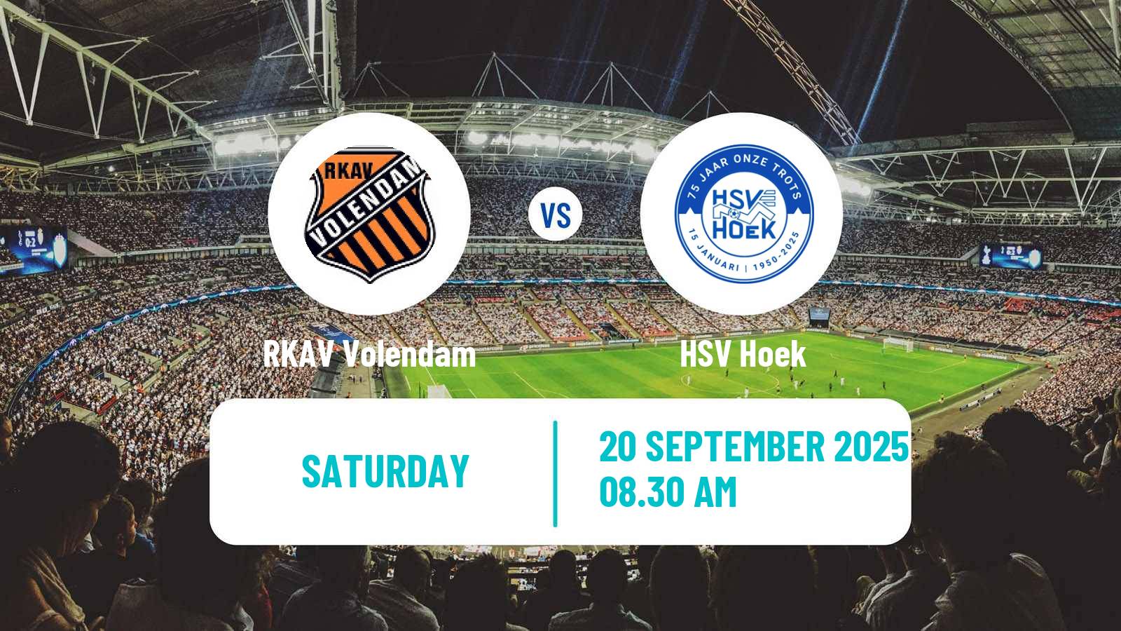 Football Dutch Tweede Divisie RKAV Volendam - HSV Hoek