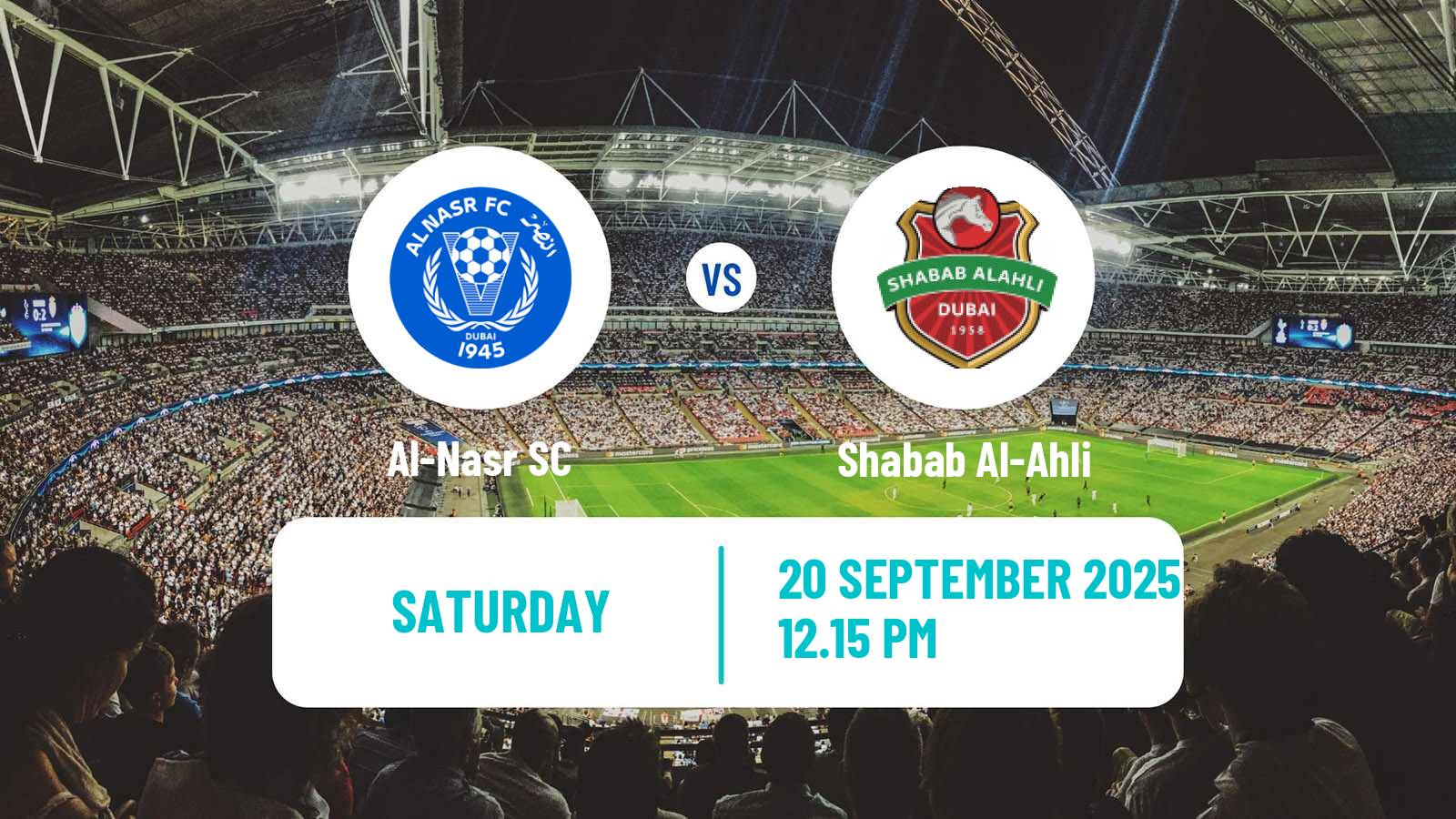 Football UAE Football League Al-Nasr - Shabab Al-Ahli