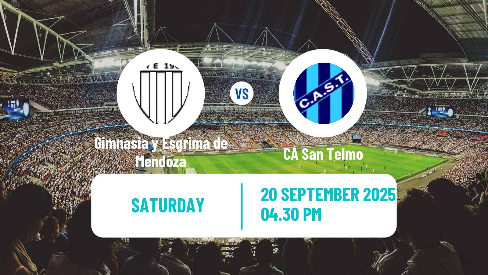 Football Argentinian Primera Nacional Gimnasia y Esgrima de Mendoza - San Telmo