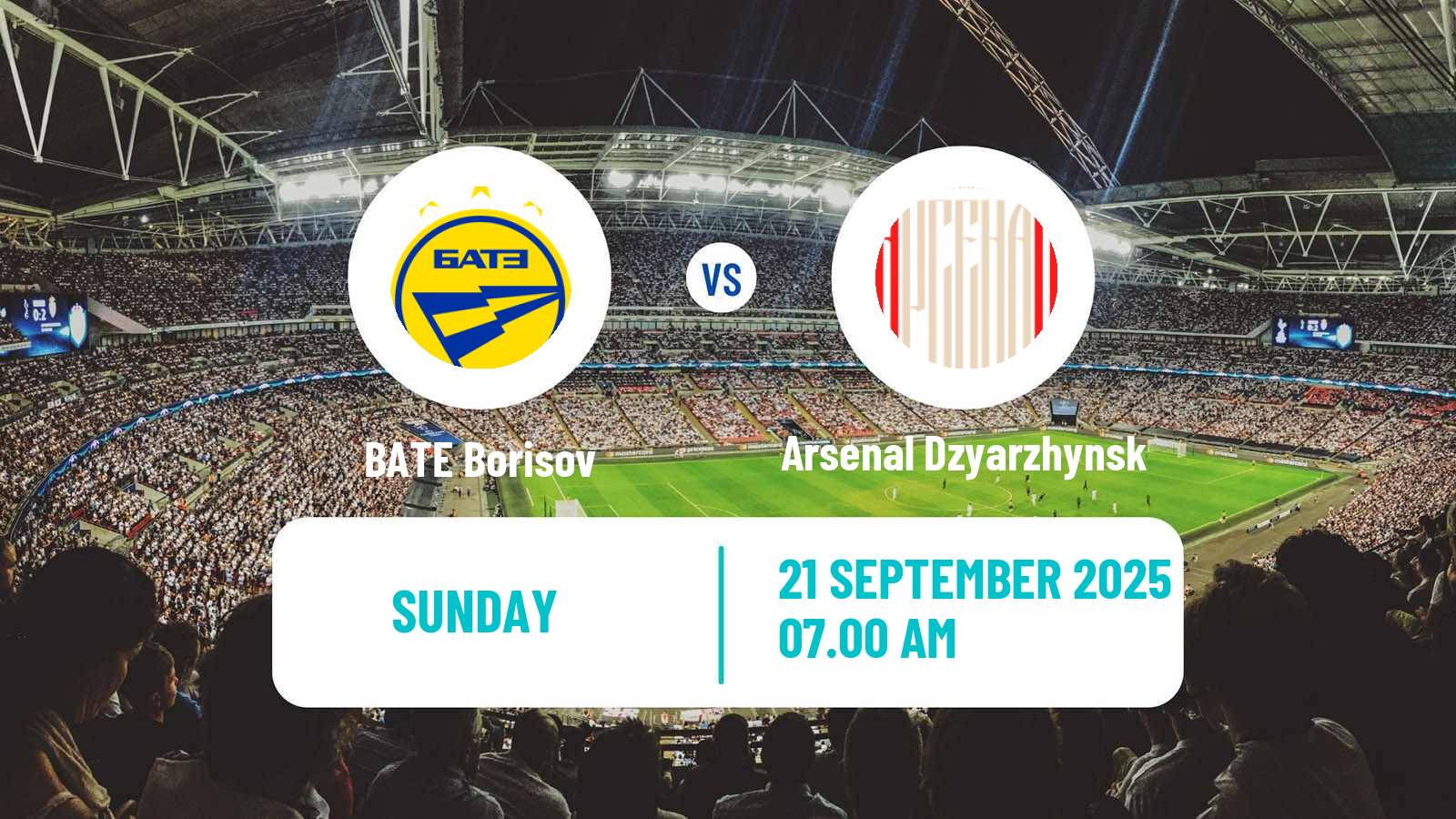 Football Belarusian Vysshaya Liga BATE Borisov - Arsenal Dzyarzhynsk
