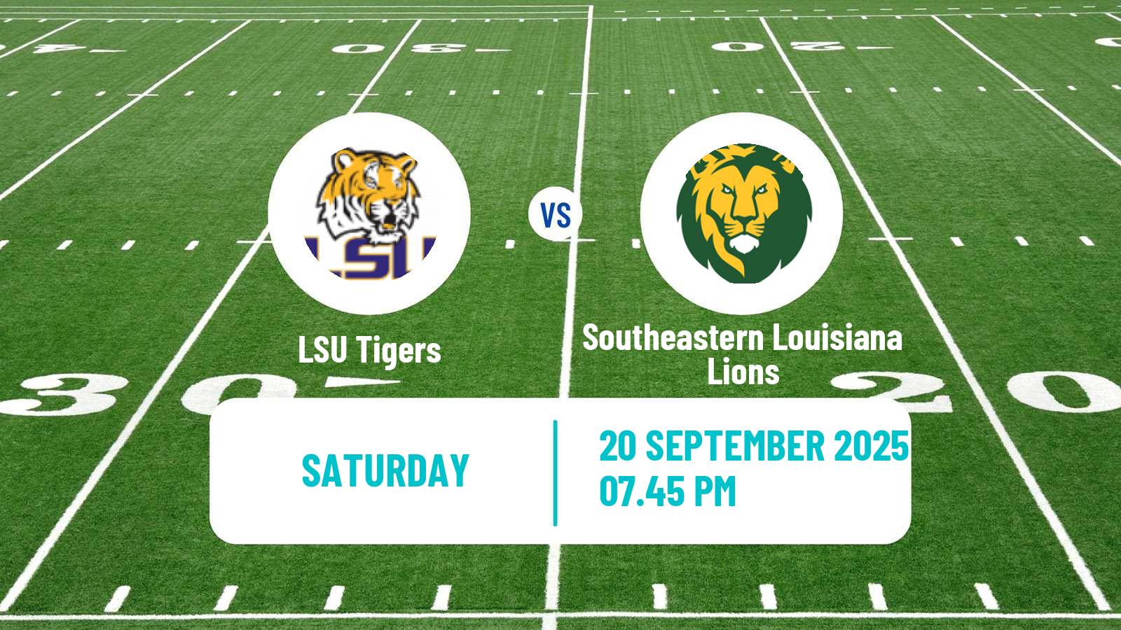 American football NCAA College Football LSU Tigers - Southeastern Louisiana Lions