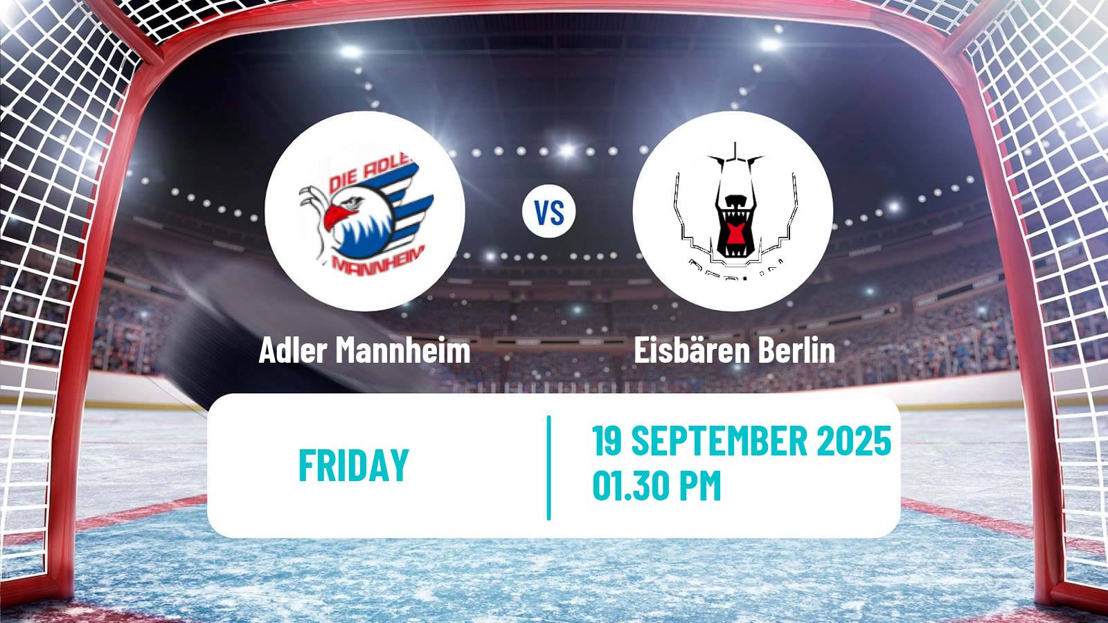 Hockey German Ice Hockey League Adler Mannheim - Eisbären Berlin