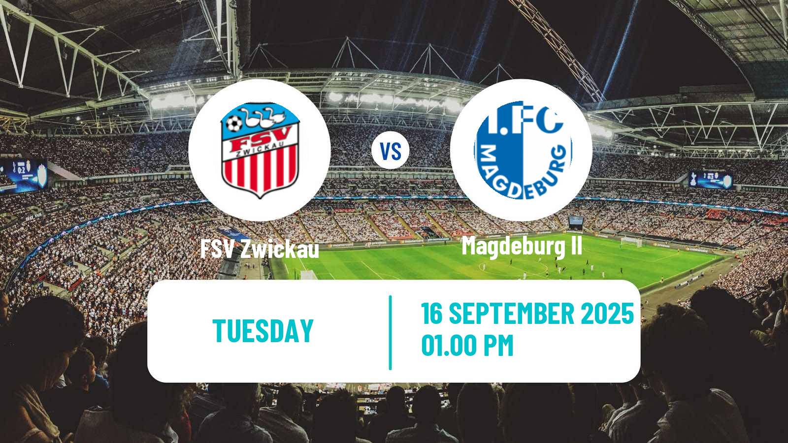 Football German Regionalliga Nordost Zwickau - Magdeburg II