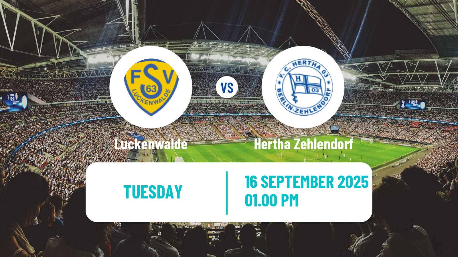 Football German Regionalliga Nordost Luckenwalde - Hertha Zehlendorf