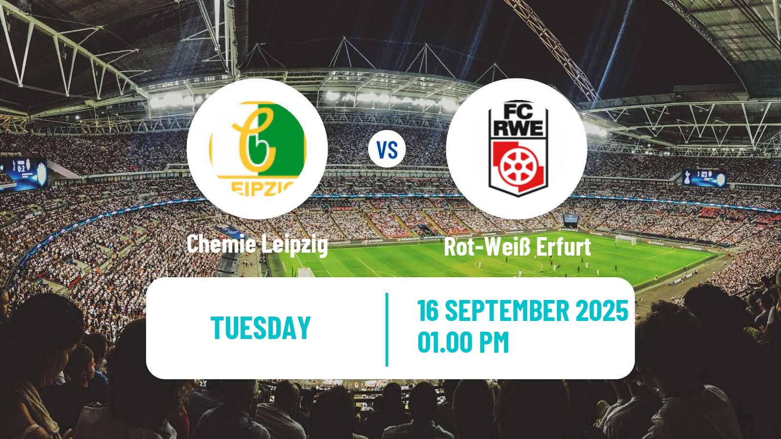 Football German Regionalliga Nordost Chemie Leipzig - Rot-Weiß Erfurt