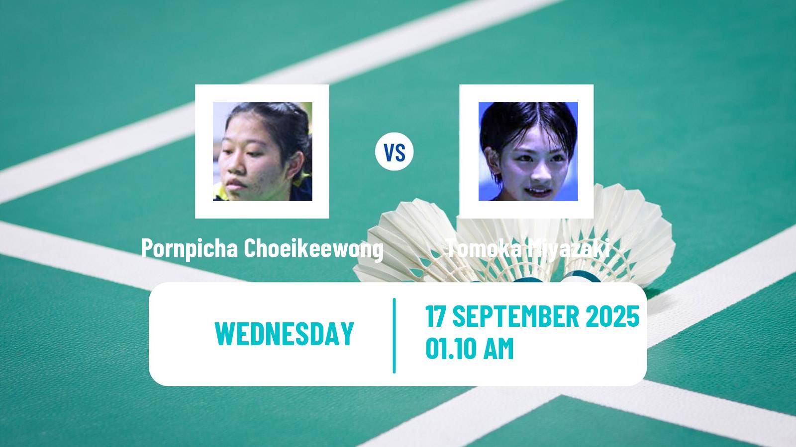 Badminton BWF World Tour China Masters 3 Women Pornpicha Choeikeewong - Tomoka Miyazaki