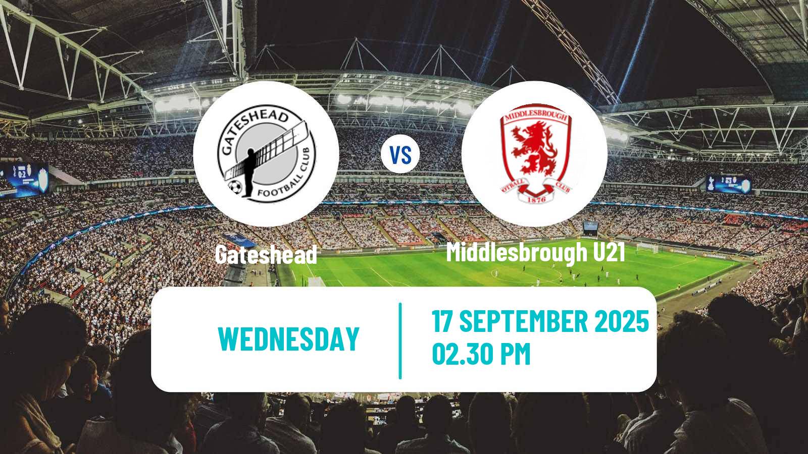 Football English National League Cup Gateshead - Middlesbrough U21