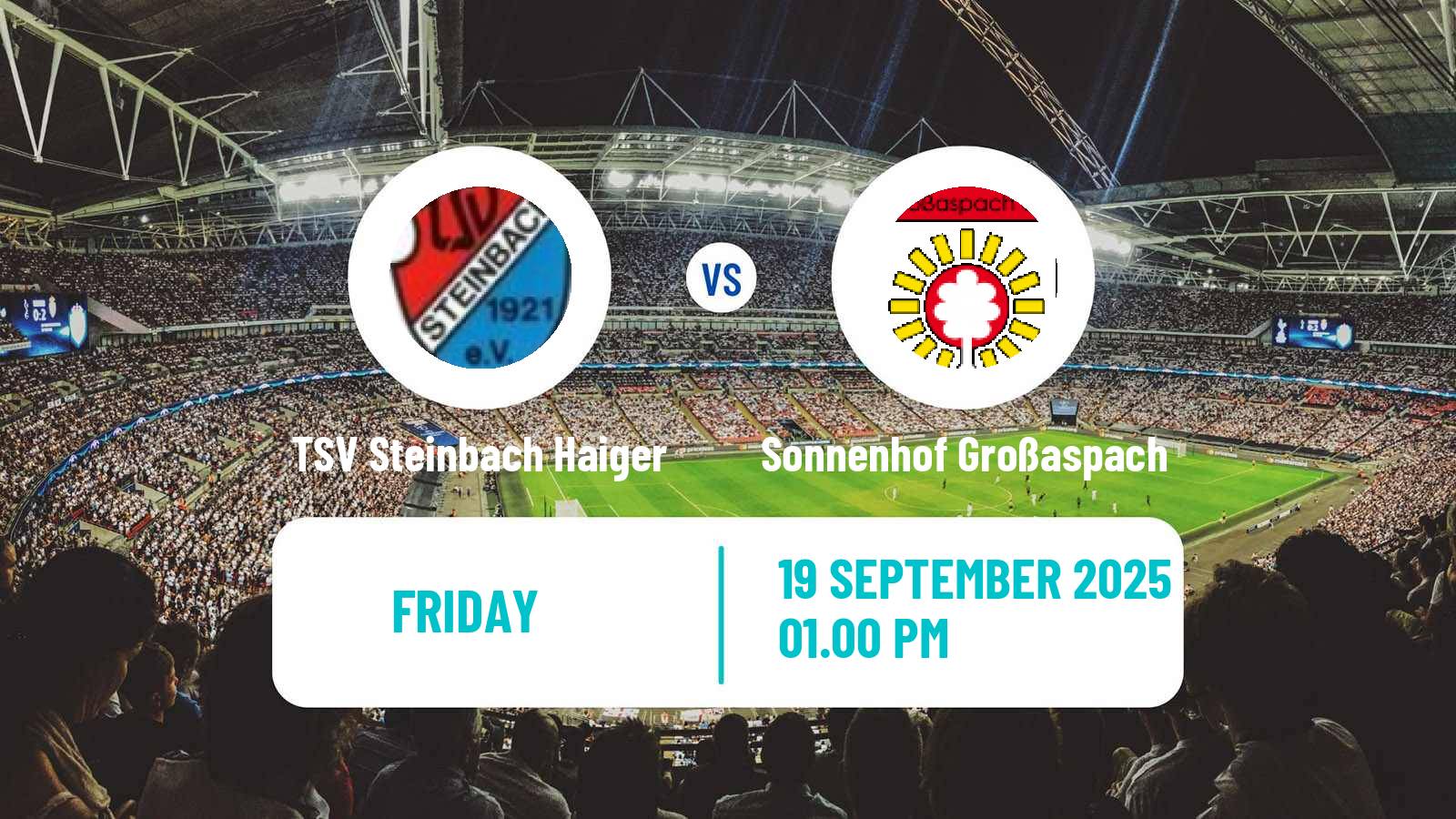 Football German Regionalliga Sudwest TSV Steinbach Haiger - Sonnenhof Großaspach