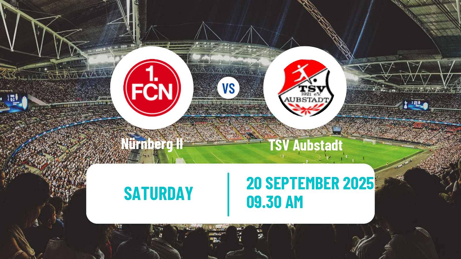 Football German Regionalliga Bayern Nürnberg II - Aubstadt