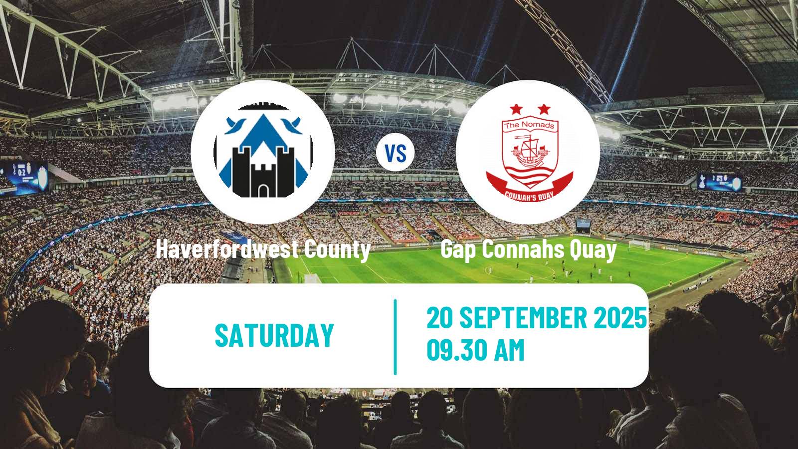 Football Welsh Cymru Premier Haverfordwest County - Gap Connahs Quay