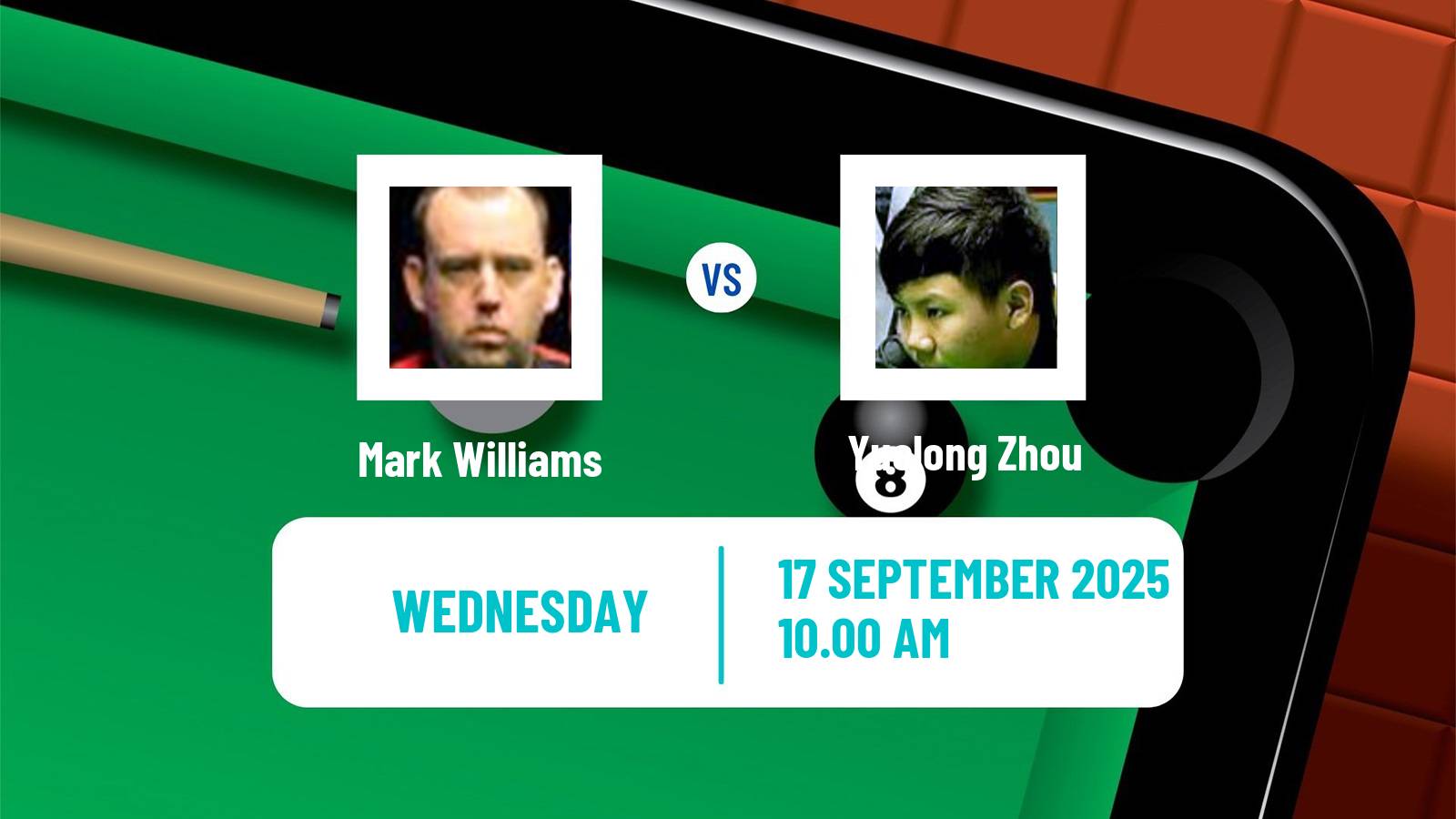 Snooker English Open Mark Williams - Yuelong Zhou