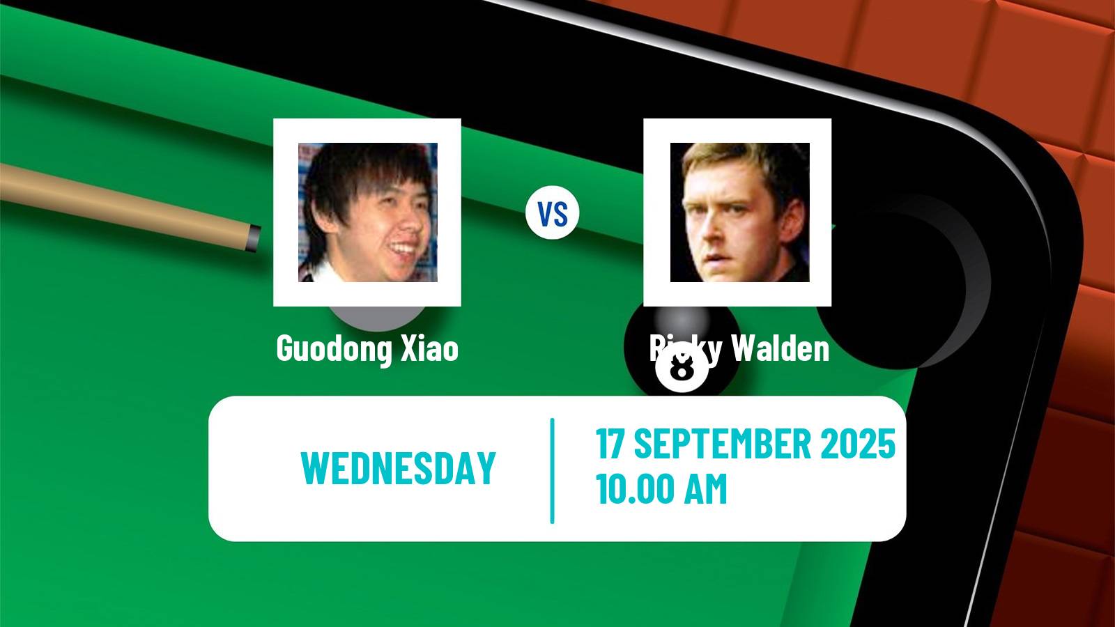 Snooker English Open Guodong Xiao - Ricky Walden