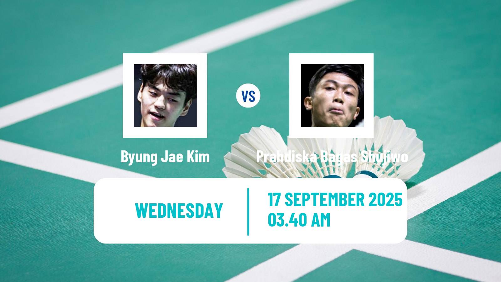 Badminton BWF World Tour Indonesia Masters 2 Men Byung Jae Kim - Prahdiska Bagas Shujiwo