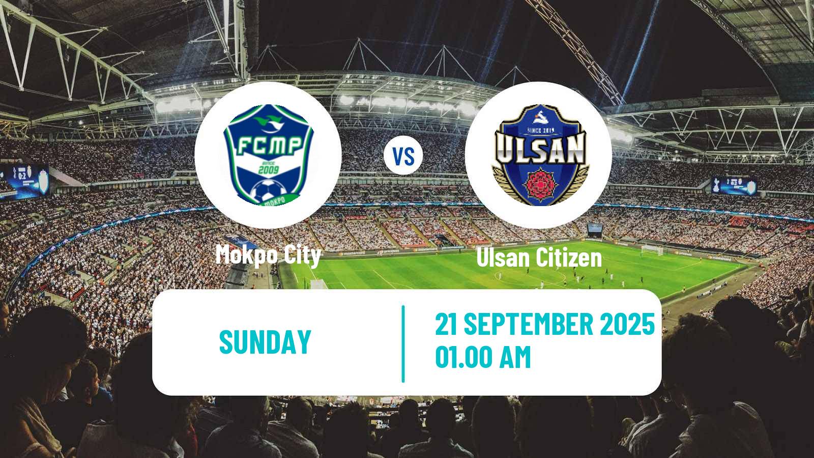 Football South Korean K3 League Mokpo City - Ulsan Citizen