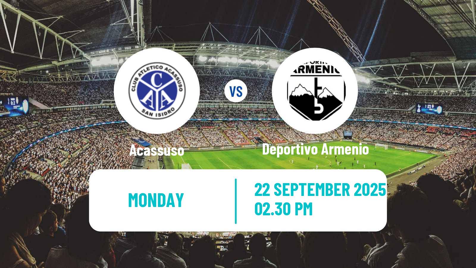Football Argentinian Primera B Acassuso - Deportivo Armenio
