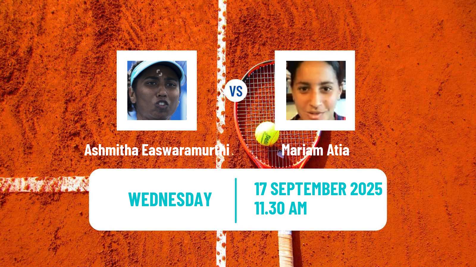 Tennis ITF W15 Hurghada 3 Women Ashmitha Easwaramurthi - Mariam Atia