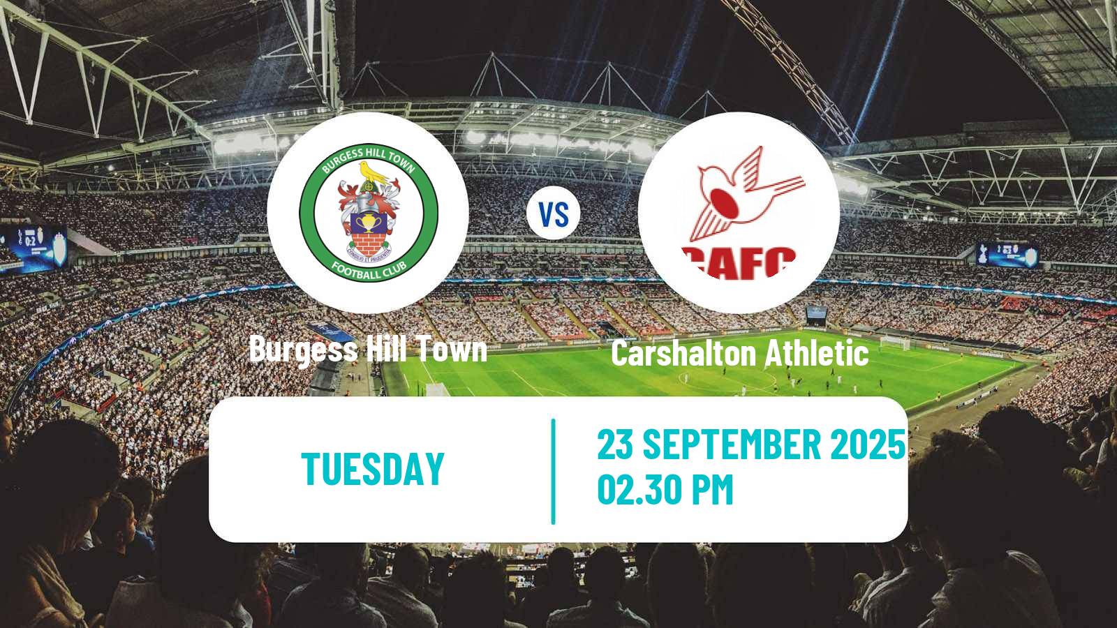 Football English Isthmian League Premier Division Burgess Hill Town - Carshalton Athletic