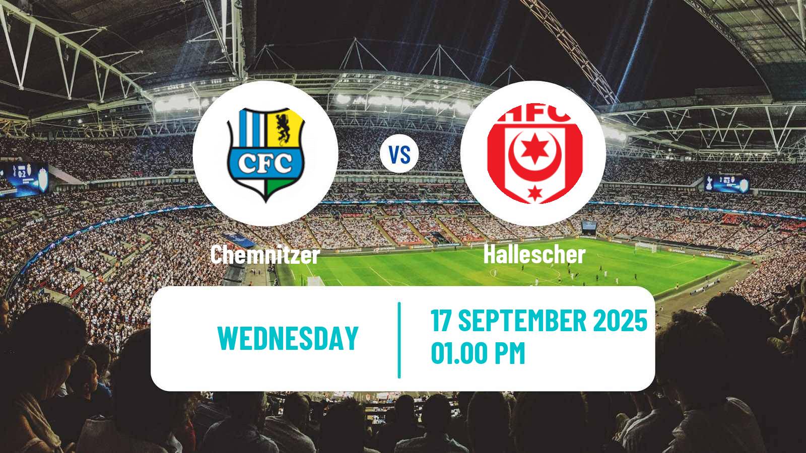 Football German Regionalliga Nordost Chemnitzer - Hallescher