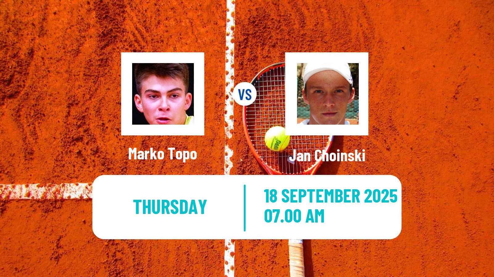 Tennis Bad Waltersdorf Challenger Men Marko Topo - Jan Choinski
