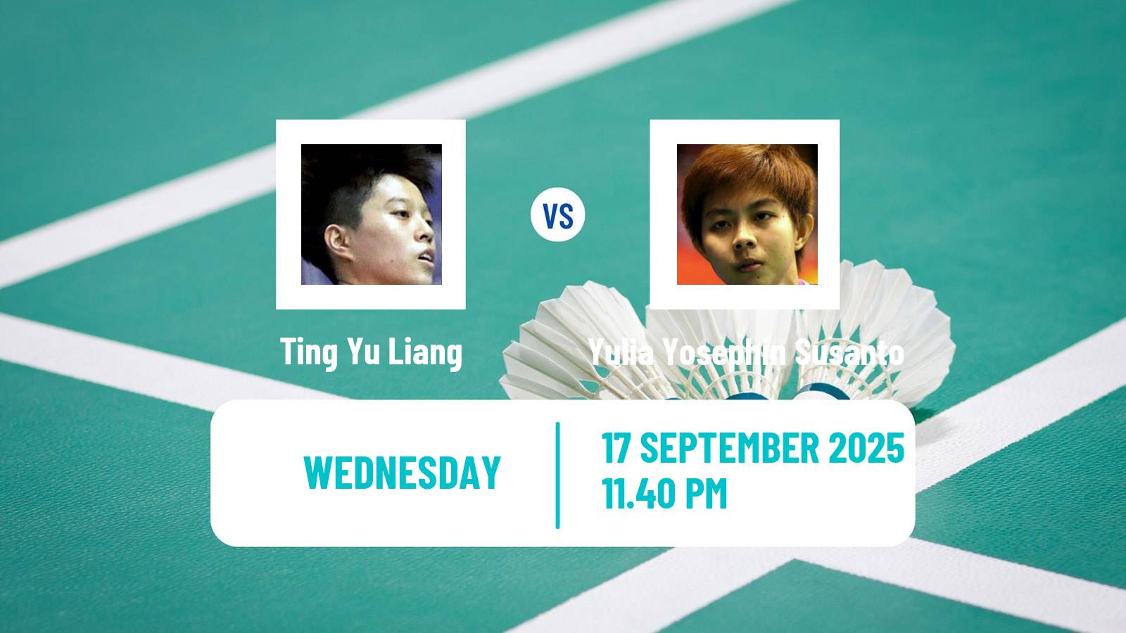 Badminton BWF World Tour Indonesia Masters 2 Women Ting Yu Liang - Yulia Yosephin Susanto