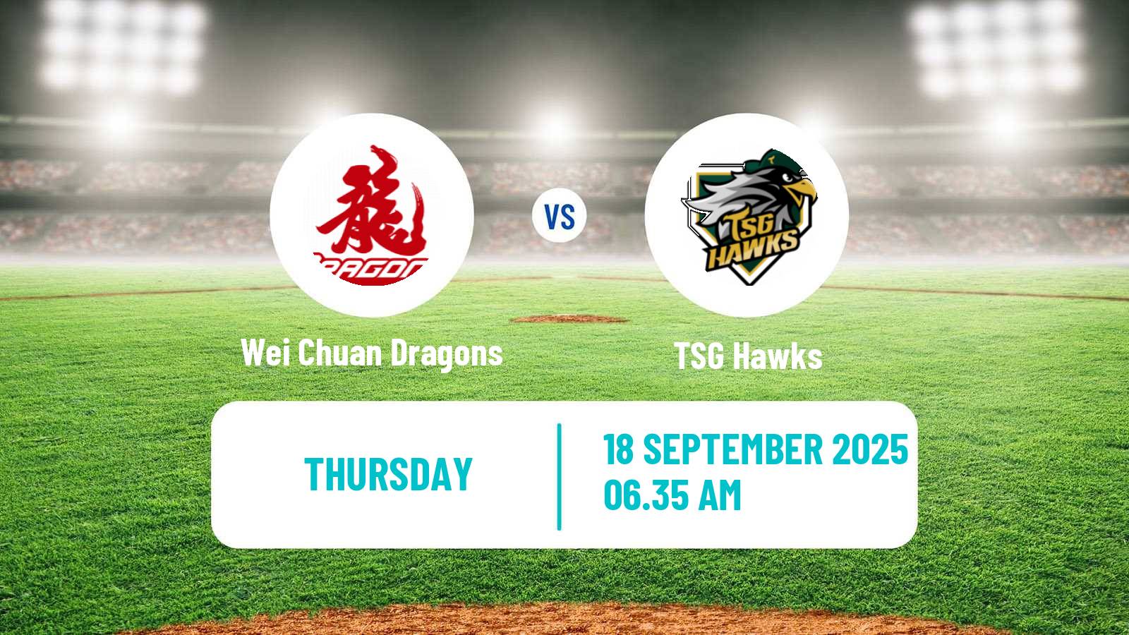 Baseball Taiwan CPBL Wei Chuan Dragons - TSG Hawks