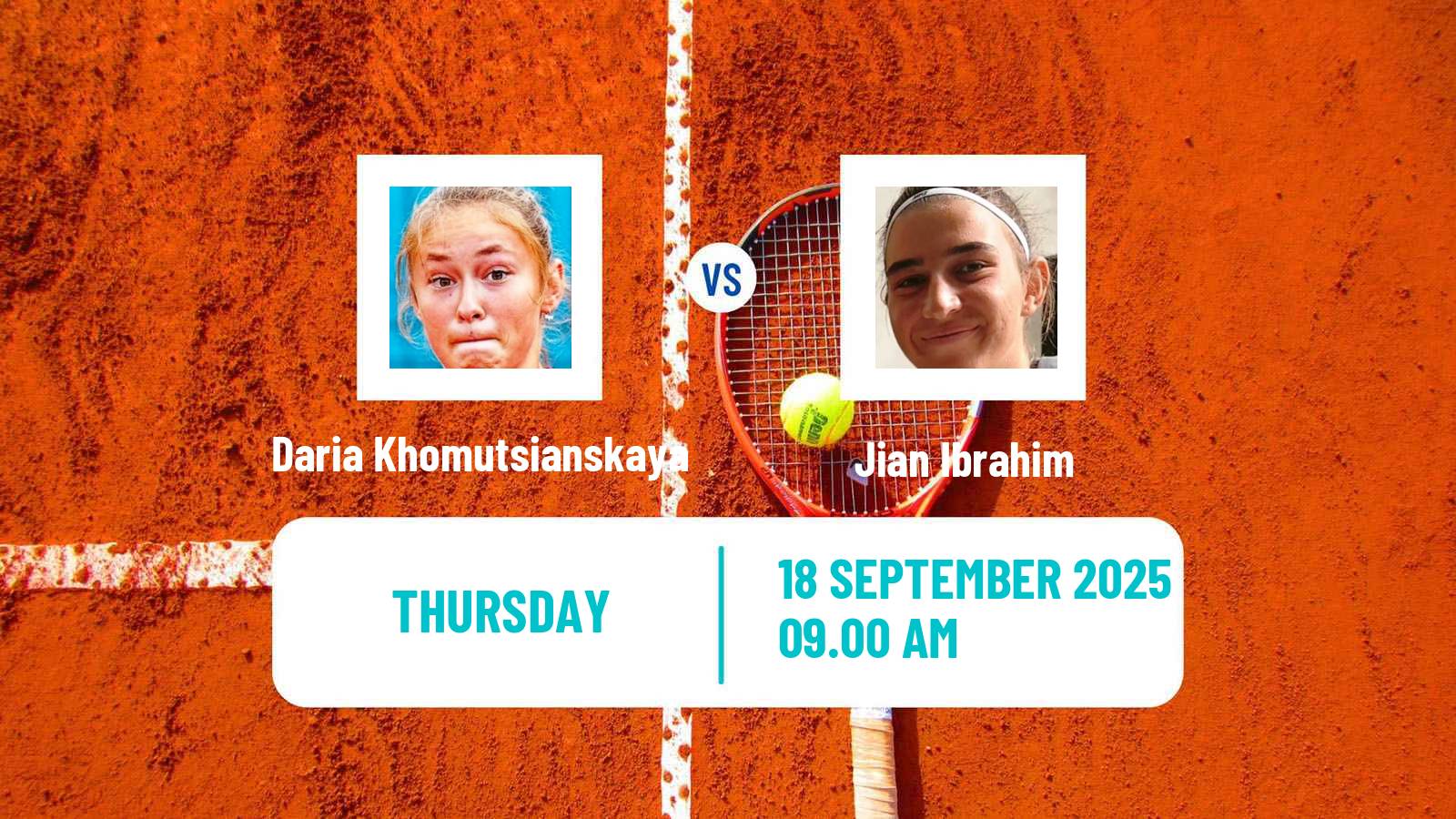 Tennis ITF W15 Hurghada 3 Women Daria Khomutsianskaya - Jian Ibrahim