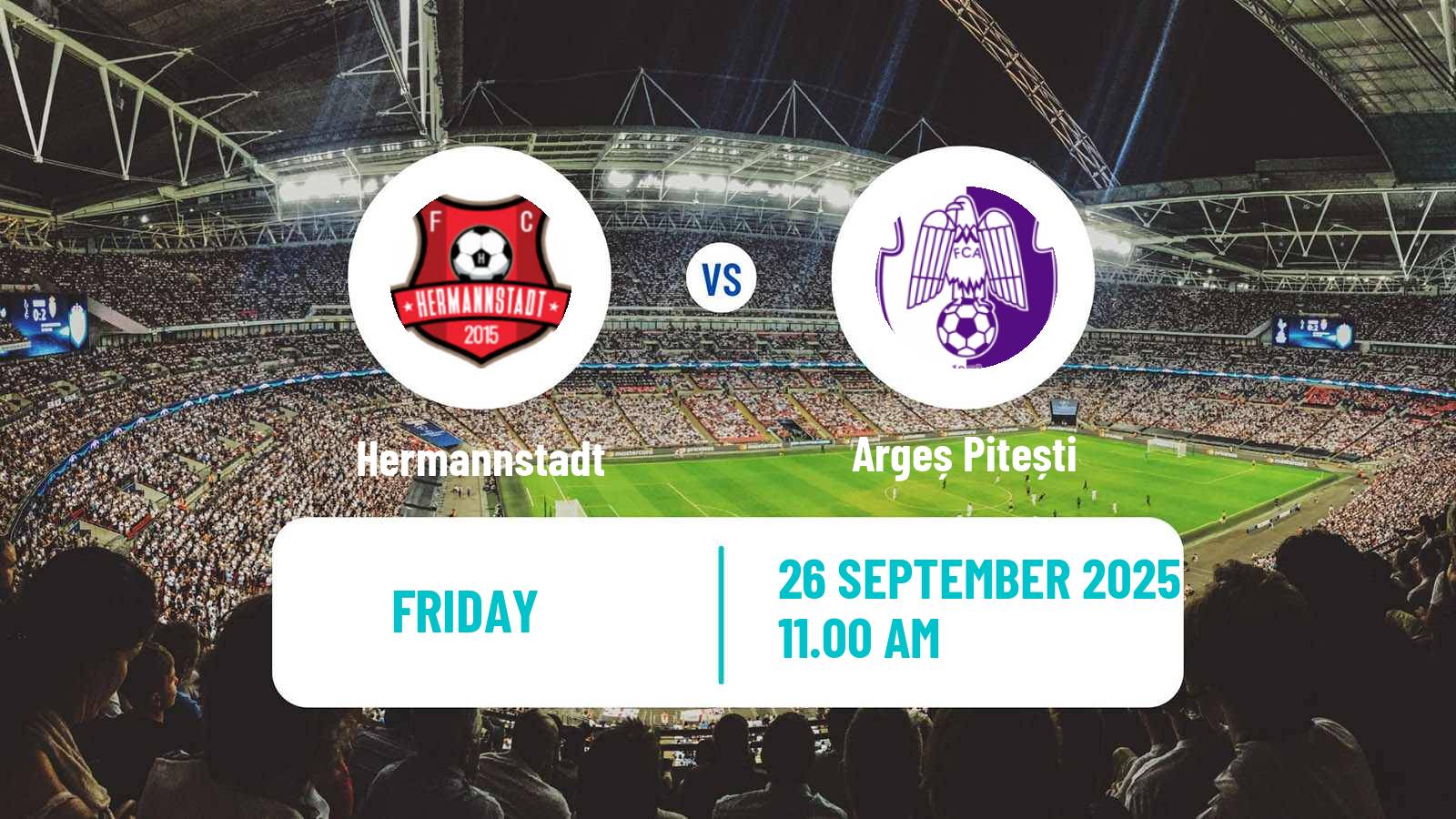 Football Romanian Liga 1 Hermannstadt - Argeș Pitești