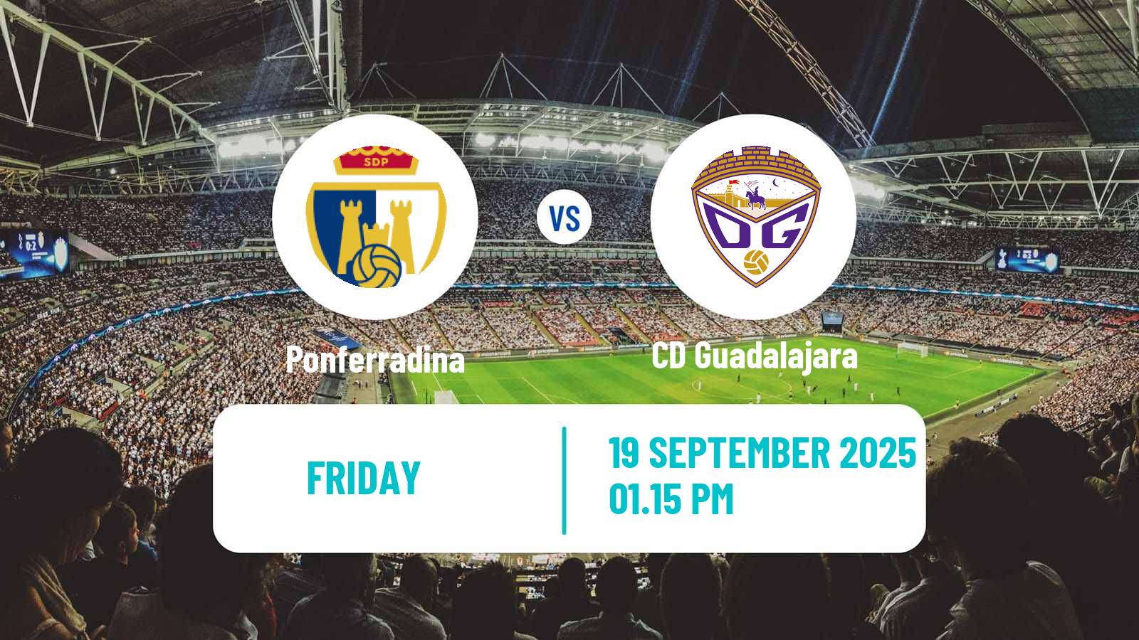 Football Spanish Primera RFEF Group 1 Ponferradina - CD Guadalajara