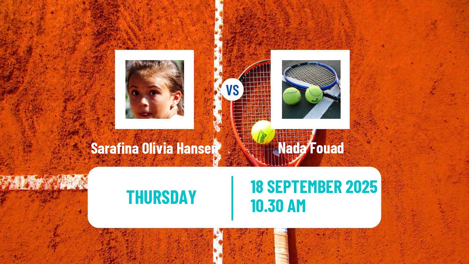 Tennis ITF W15 Hurghada 3 Women Sarafina Olivia Hansen - Nada Fouad