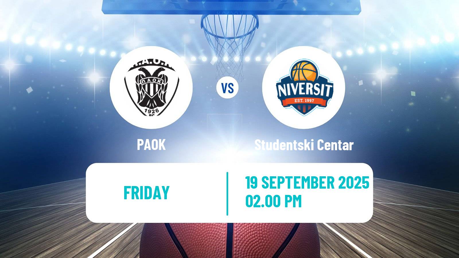 Basketball Champions League Basketball PAOK - Studentski Centar