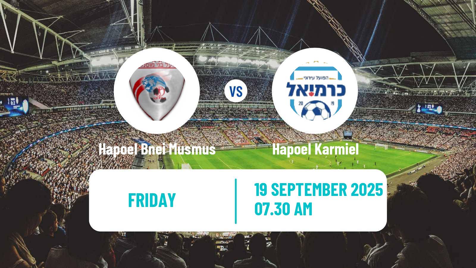 Football Israeli Liga Alef North Hapoel Bnei Musmus - Hapoel Karmiel