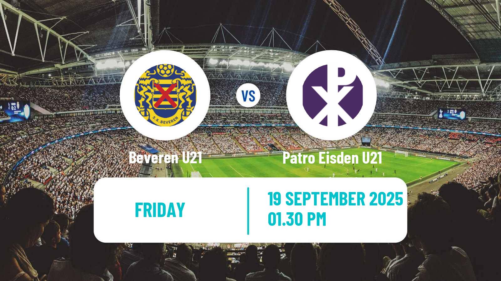 Football Belgian Pro League U21 Beveren U21 - Patro Eisden U21