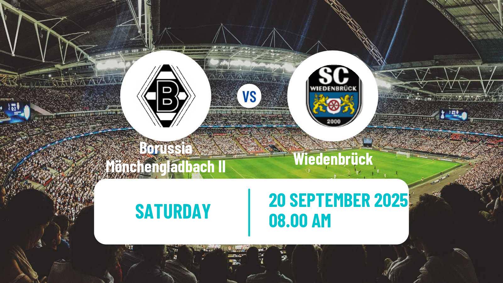 Football German Regionalliga West Borussia Mönchengladbach II - Wiedenbrück