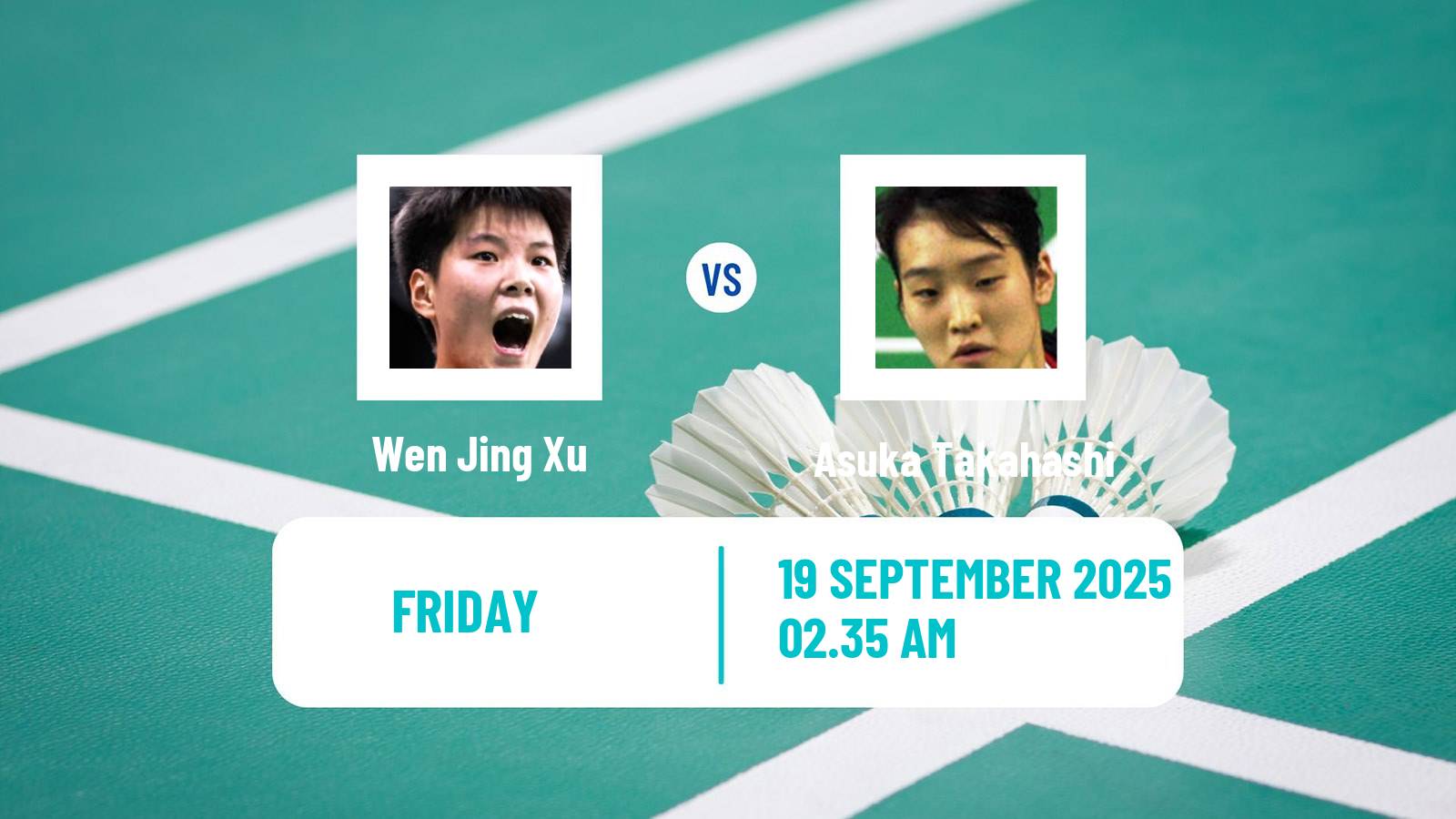 Badminton BWF World Tour Indonesia Masters 2 Women Wen Jing Xu - Asuka Takahashi