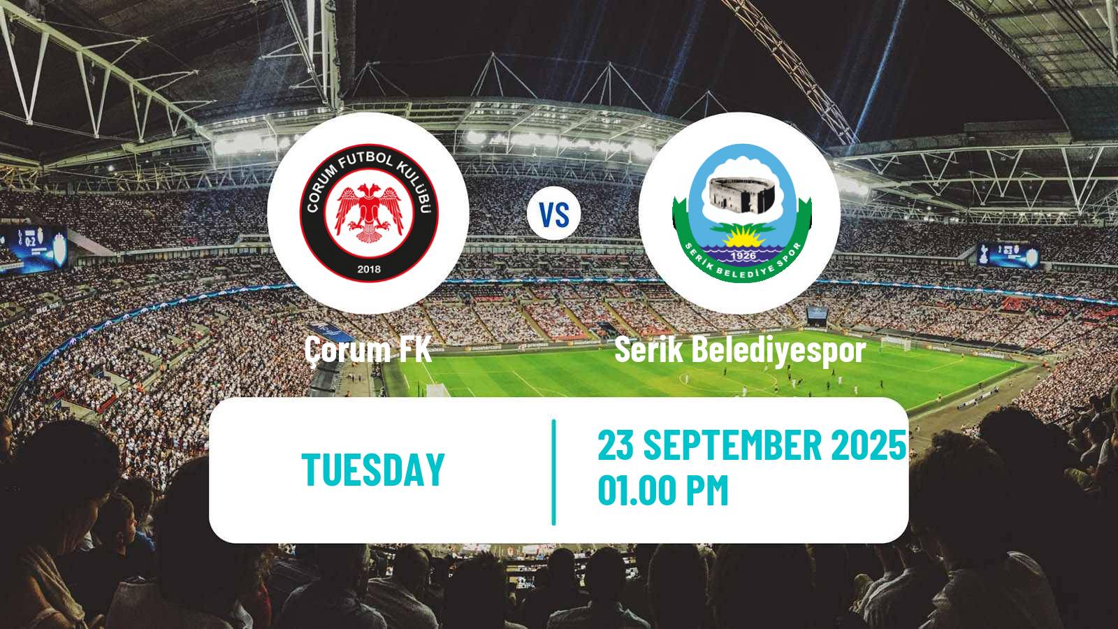 Football Turkish First League Çorum - Serik Belediyespor