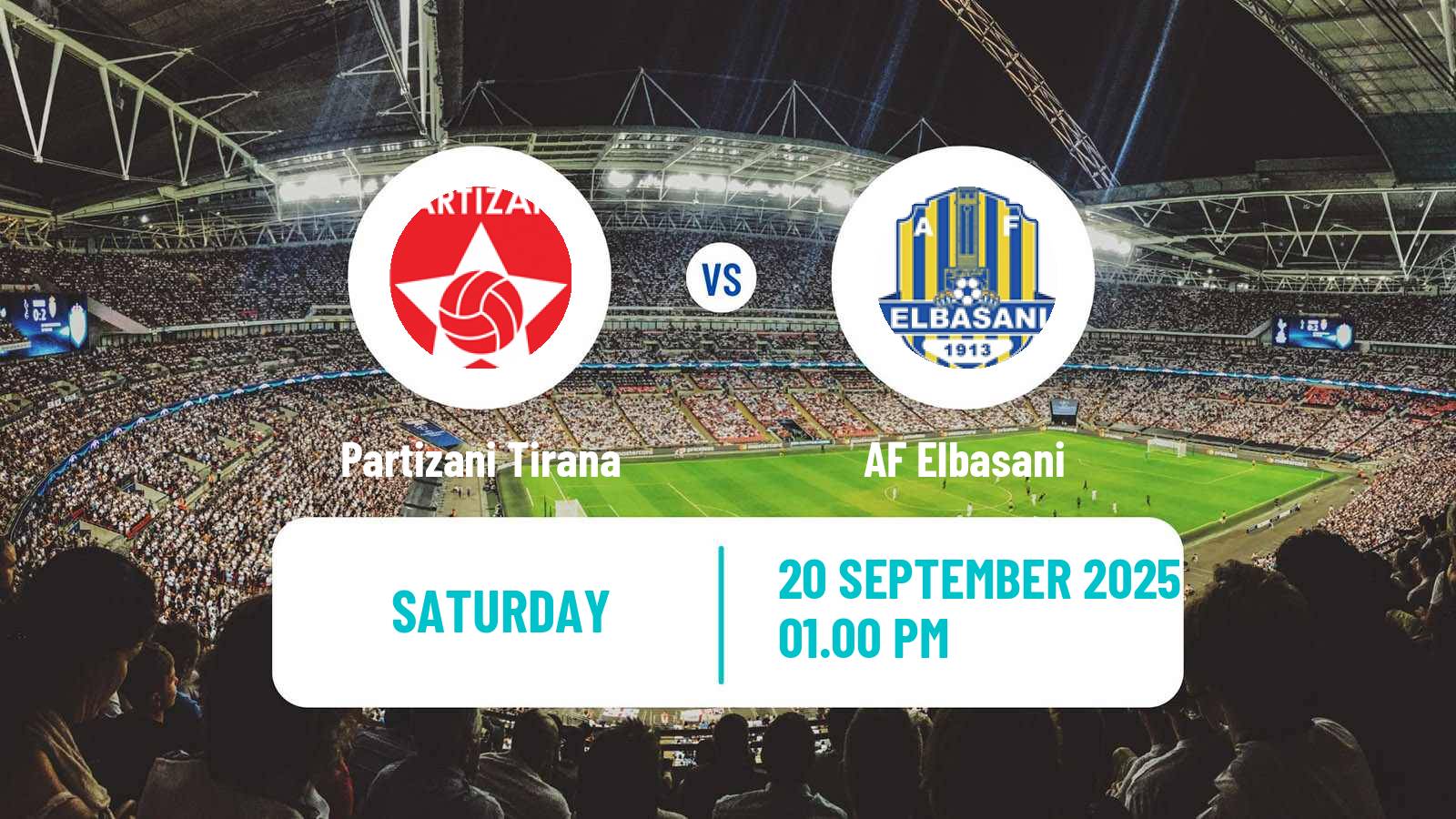Football Albanian Super League Partizani Tirana - AF Elbasani