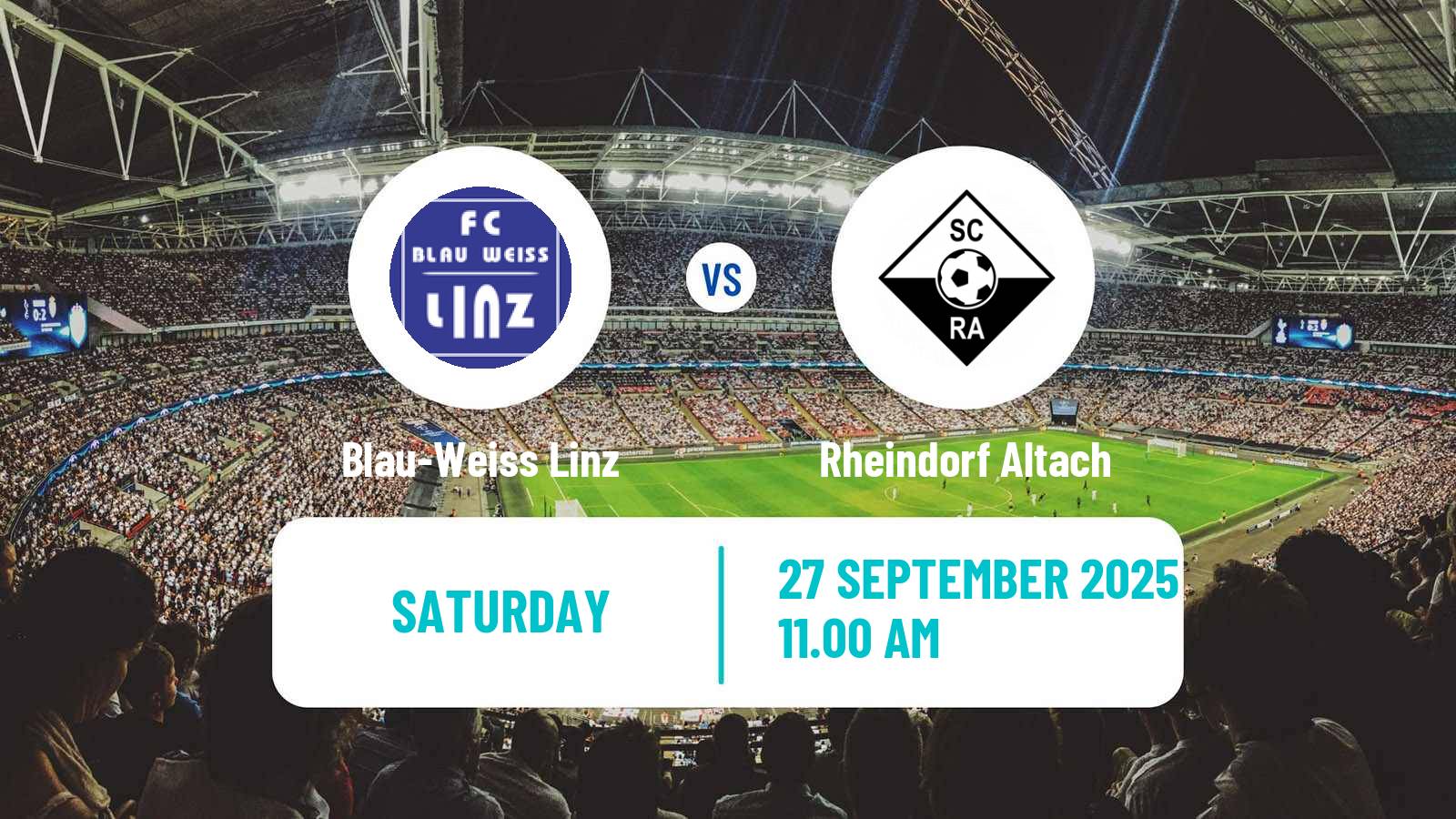 Football Austrian Bundesliga Blau-Weiss Linz - Rheindorf Altach