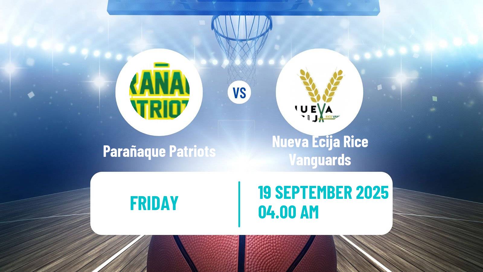 Basketball Philippines MBPL  Parañaque Patriots - Nueva Ecija Rice Vanguards