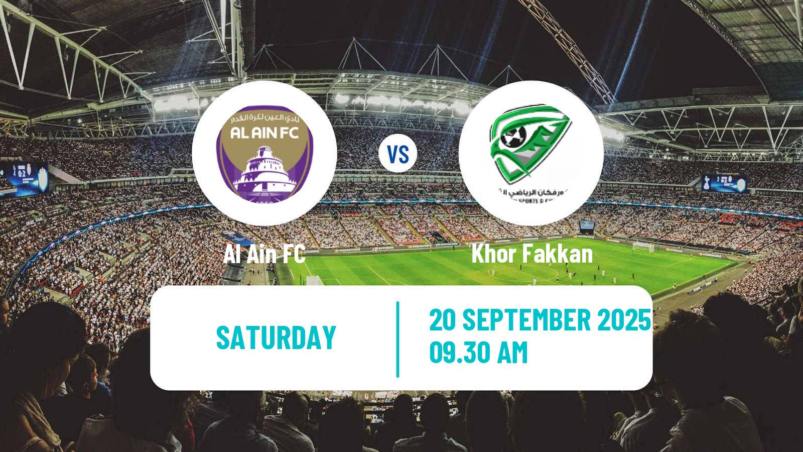 Football UAE Football League Al Ain - Khor Fakkan
