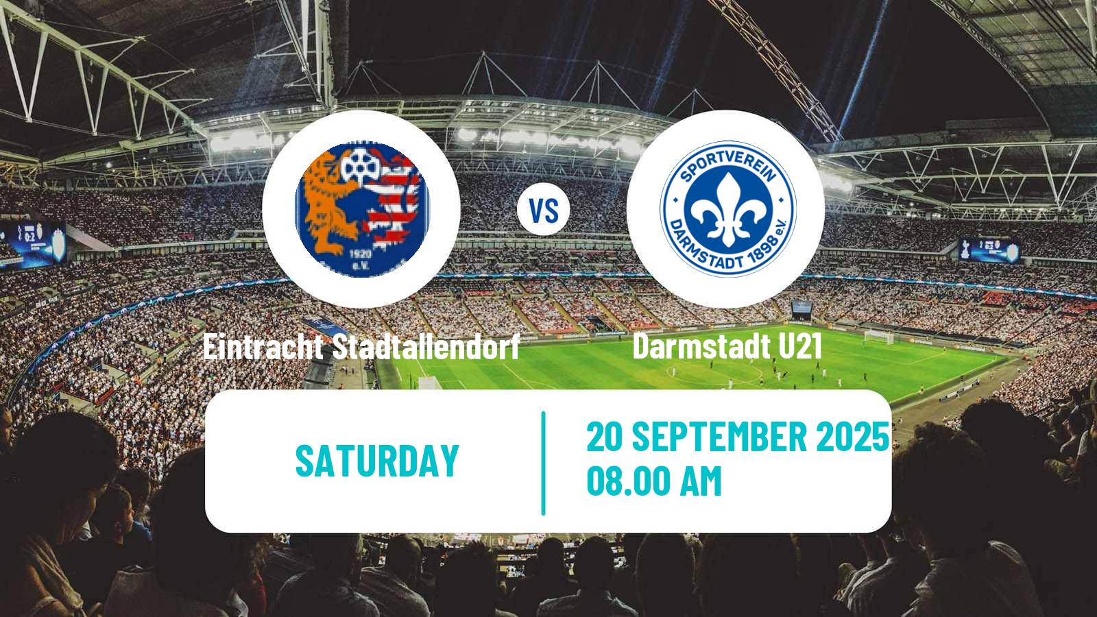 Football German Oberliga Hessen Eintracht Stadtallendorf - Darmstadt U21