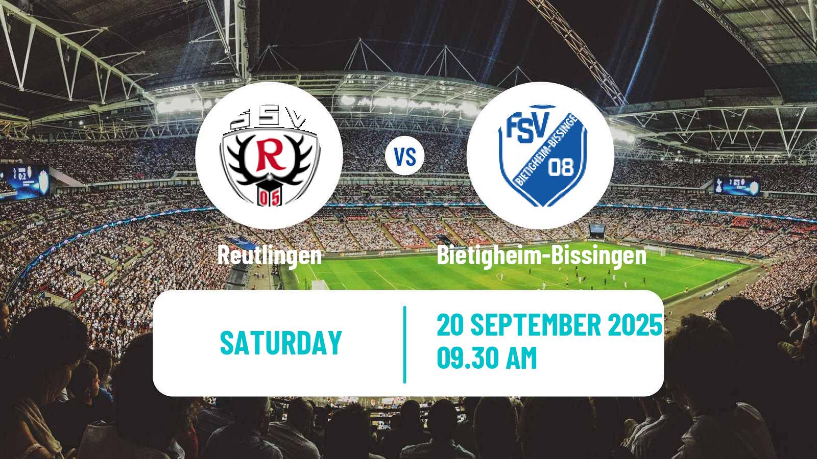 Football German Oberliga Baden-Württemberg Reutlingen - Bietigheim-Bissingen