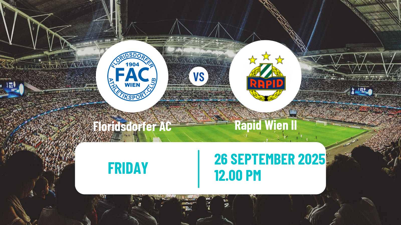 Football Austrian 2 Liga Floridsdorfer AC - Rapid Wien II