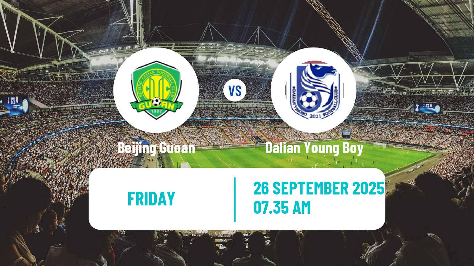 Football Chinese Super League Beijing Guoan - Dalian Young Boy