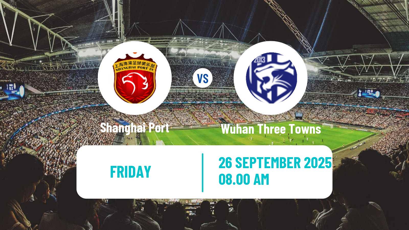 Football Chinese Super League Shanghai Port - Wuhan Three Towns