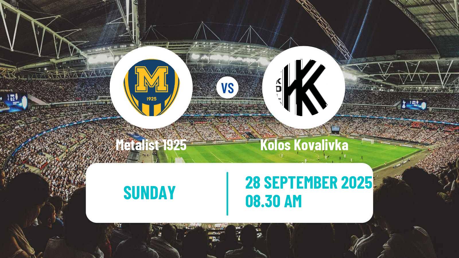 Football Ukrainian Premier League Metalist 1925 - Kolos Kovalivka