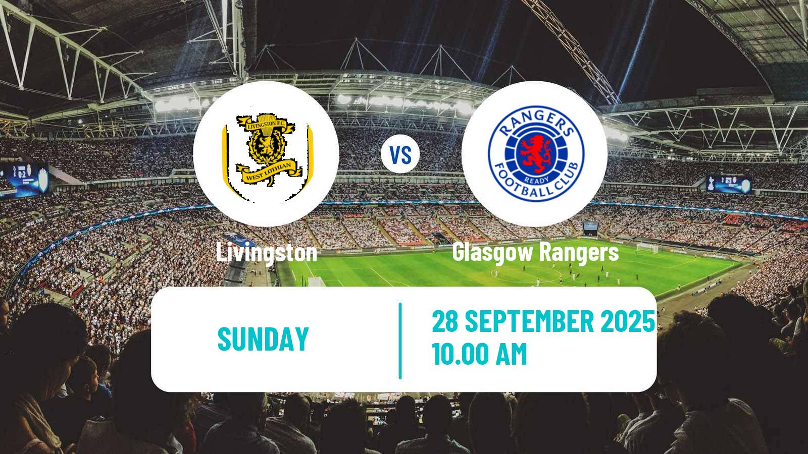 Football Scottish Premier League Livingston - Glasgow Rangers