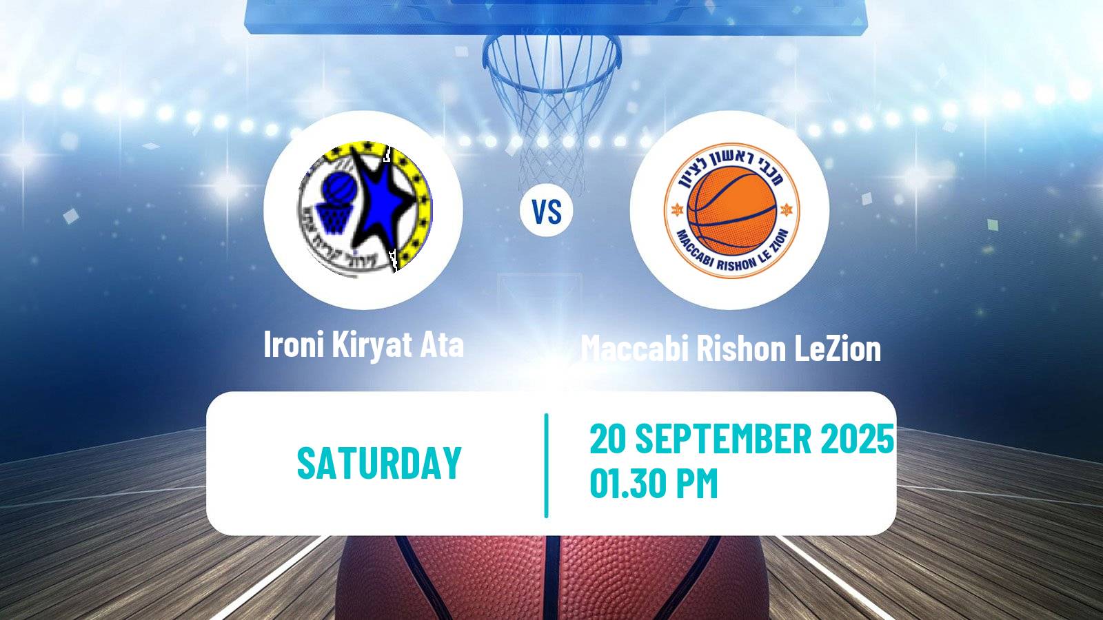 Basketball Israeli League Cup Ironi Kiryat Ata - Maccabi Rishon LeZion