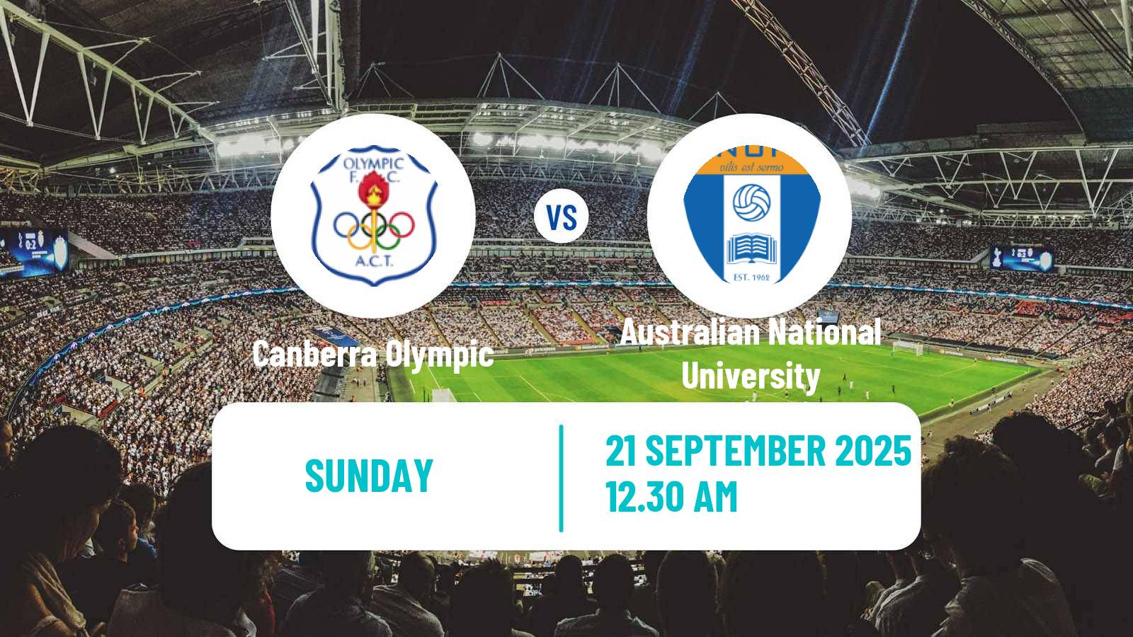 Football Australian Capital Premier League Canberra Olympic - Australian National University