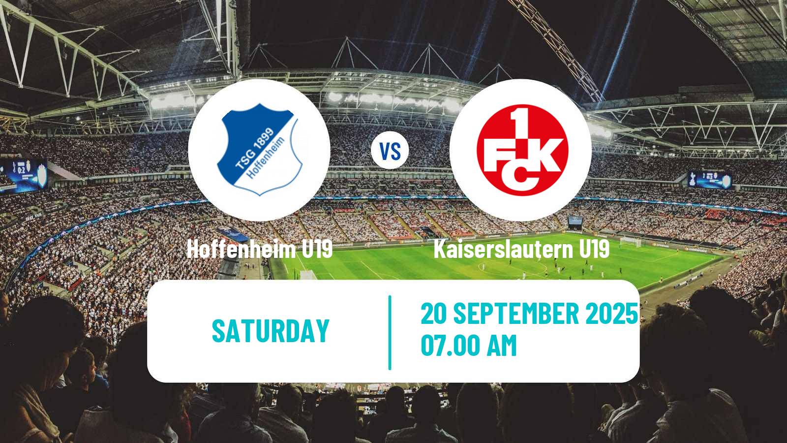 Football German DFB Youth League Hoffenheim U19 - Kaiserslautern U19